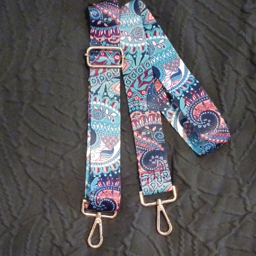 Bohemian Multicolor Bag Strap with Gold Hardware